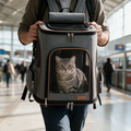 Breathable Cat Travel Backpack in use