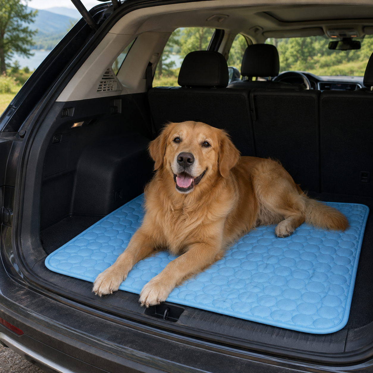 Portable Pet Cooling Mat in use