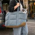 Quilted Pet Shoulder Carrier in use