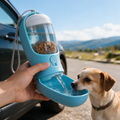 2-in-1 Pet Travel Water and Food Bottle in use